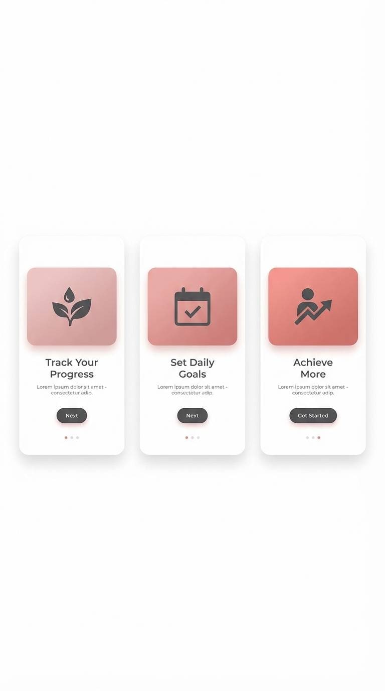 dusty rose onboarding ui