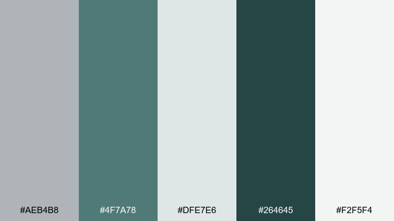 dusty teal studio color palette with hex codes