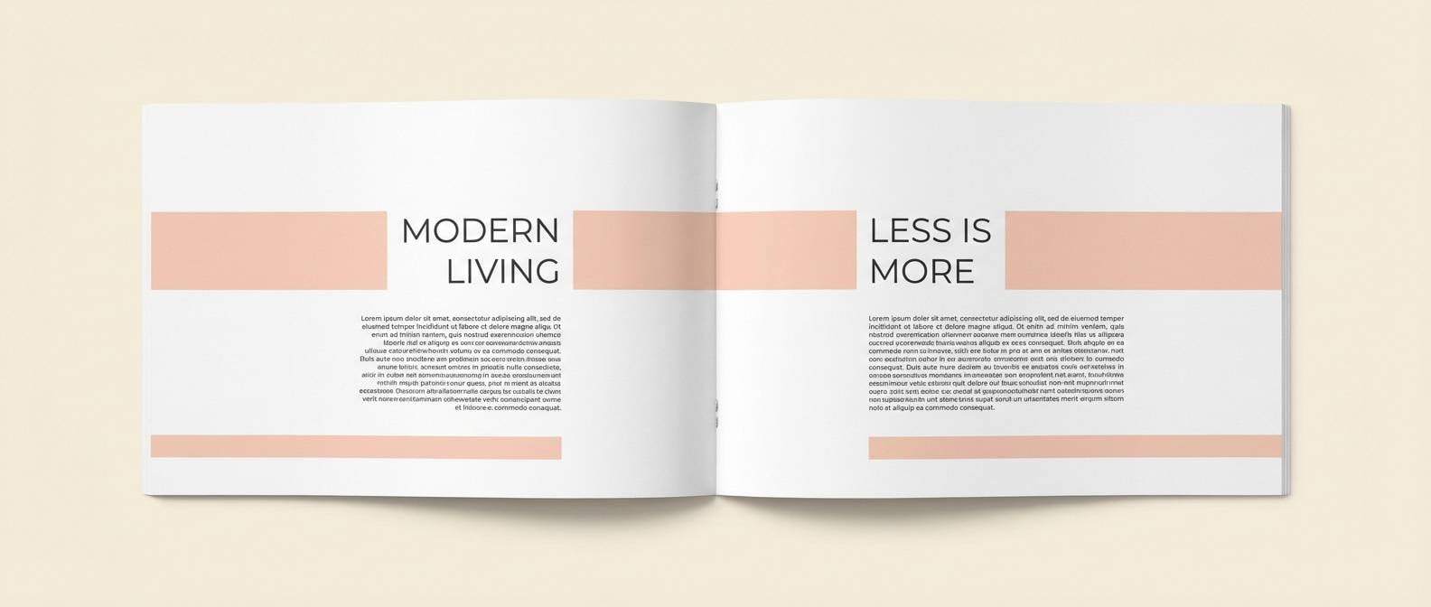 peach editorial layout grid