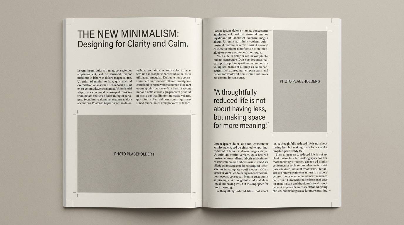 modern editorial spread layout