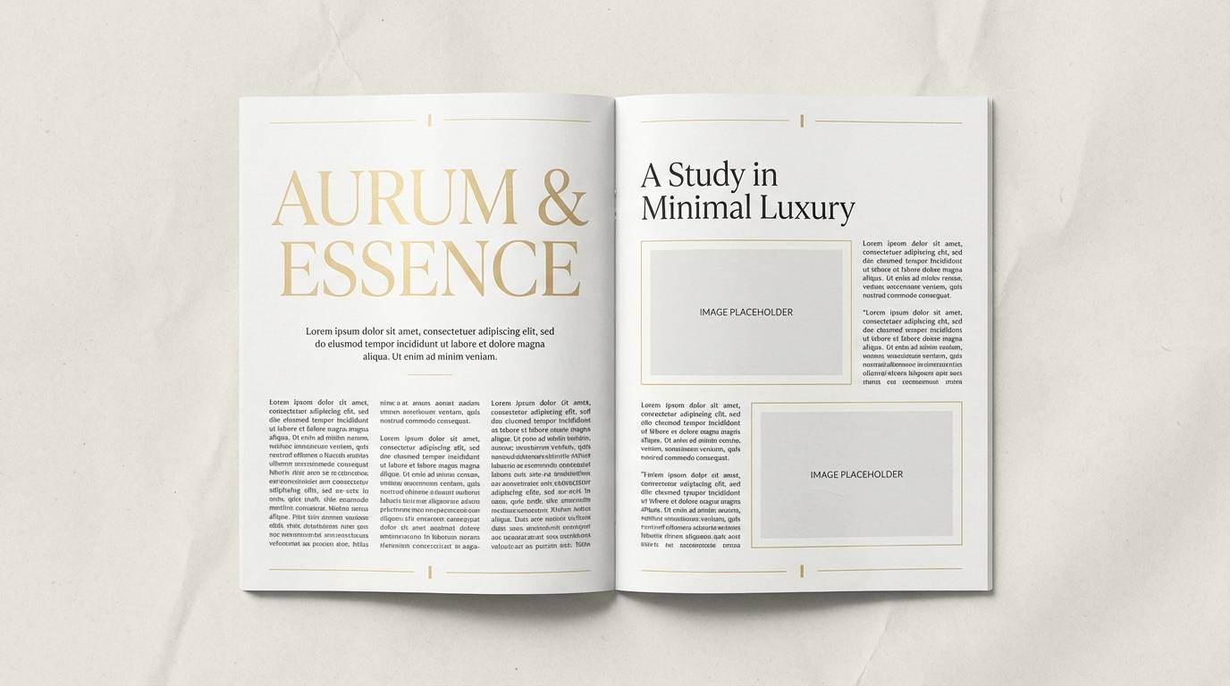 editorial spread pale gold