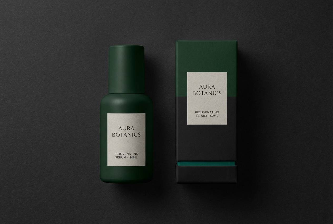luxe green and black packaging