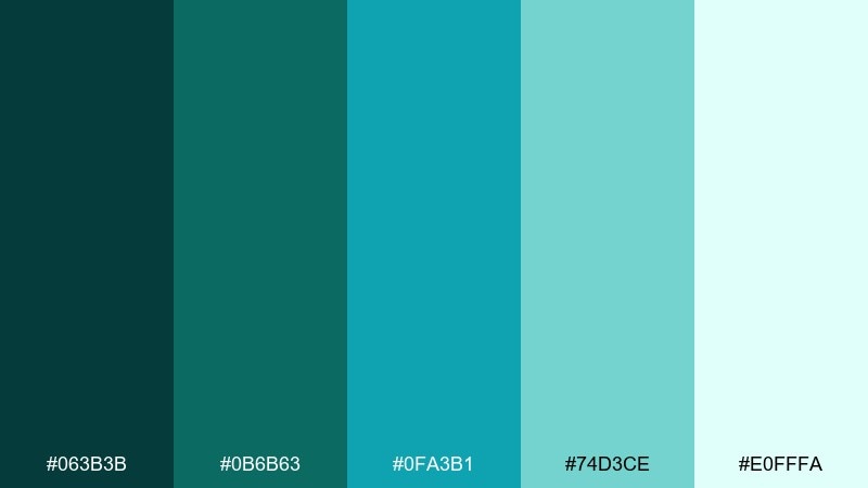 emerald tide color palette with hex codes