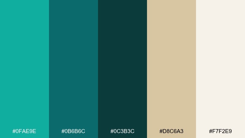 emerald turquoise luxe color palette with hex codes