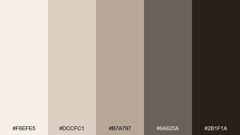 espresso beige trim color palette with hex codes