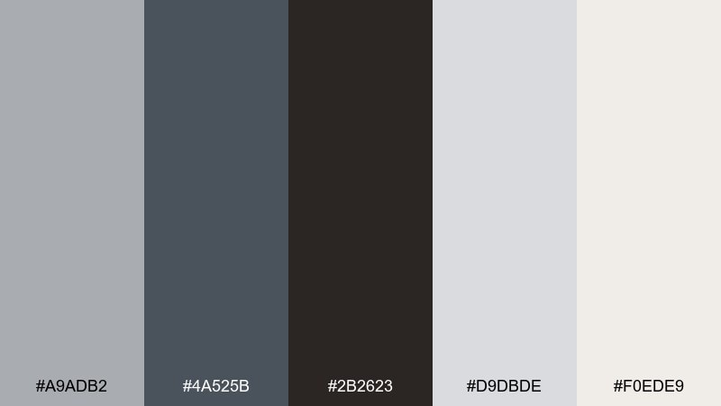 espresso slate color palette with hex codes