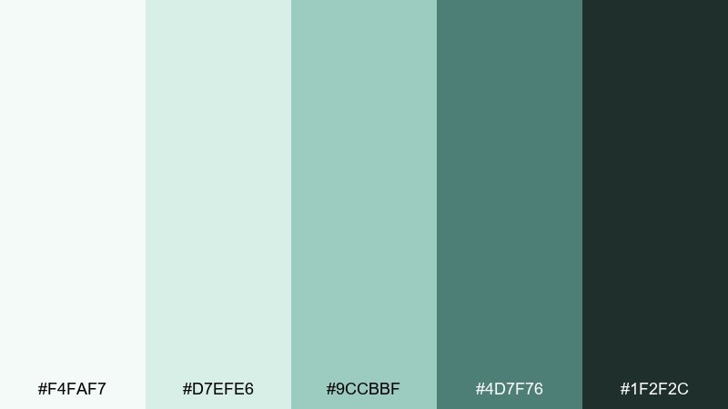 eucalyptus mist color palette with hex codes