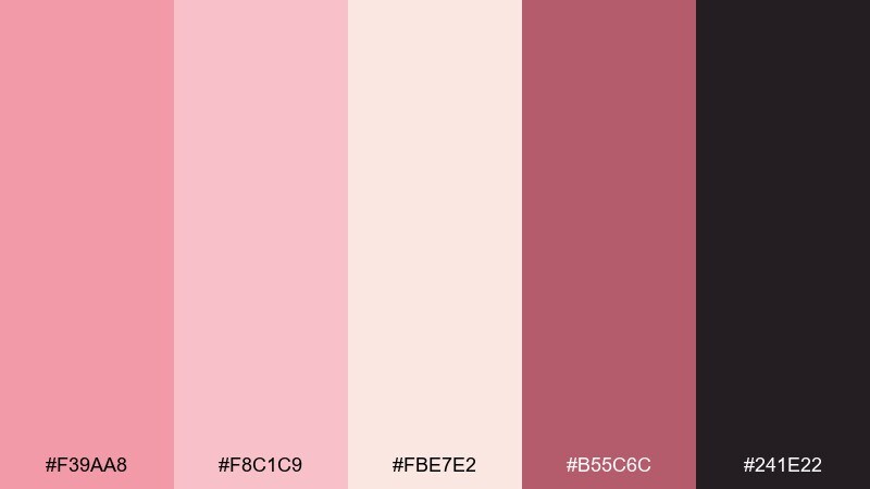 evening rosé depth color palette with hex codes