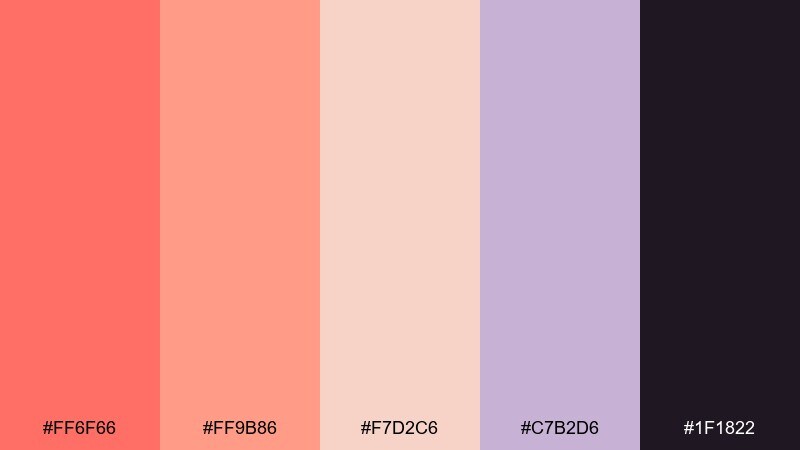 evening terracotta glam color palette with hex codes