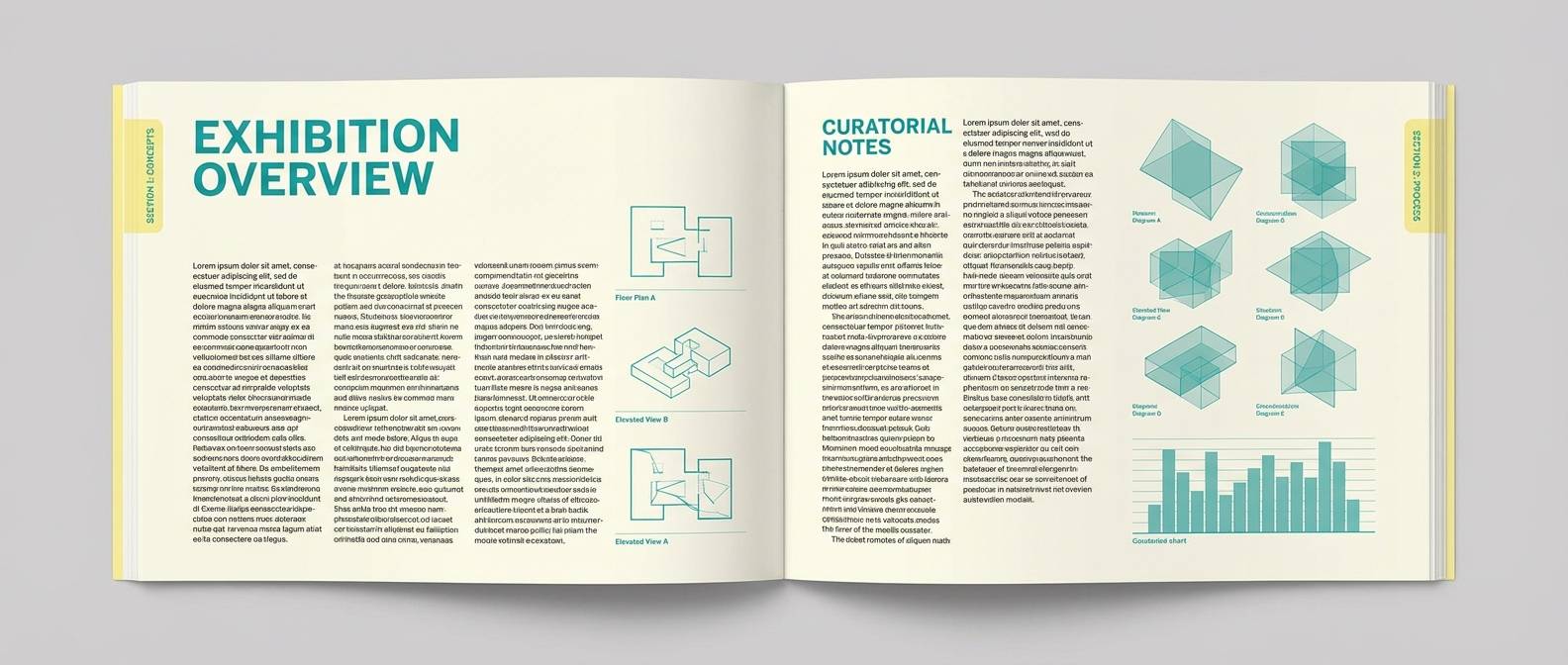 exhibition catalog spread