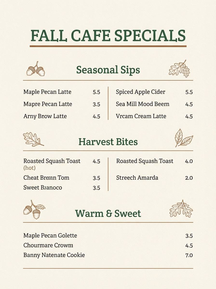 fall menu layout