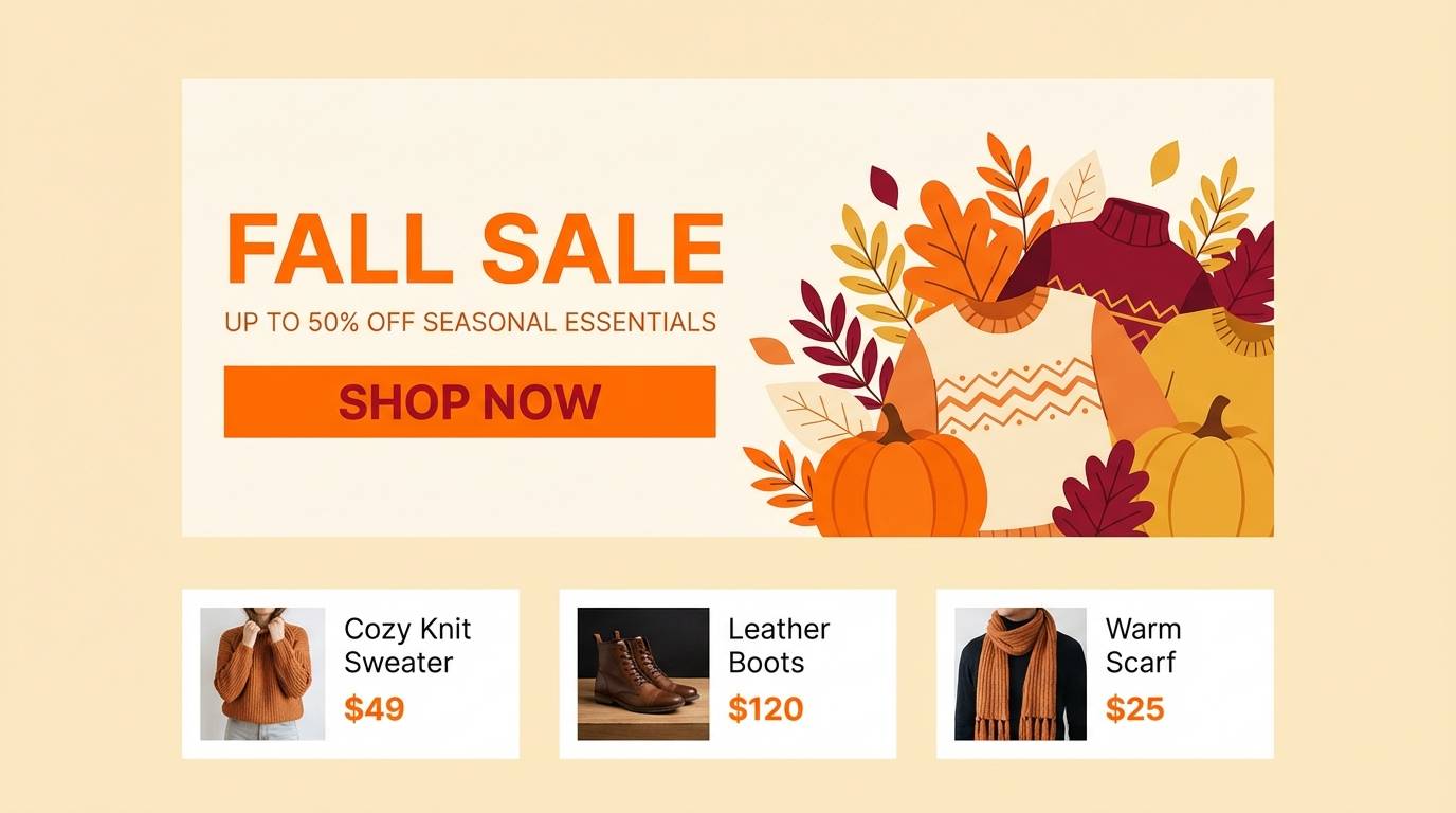 fall sale homepage hero