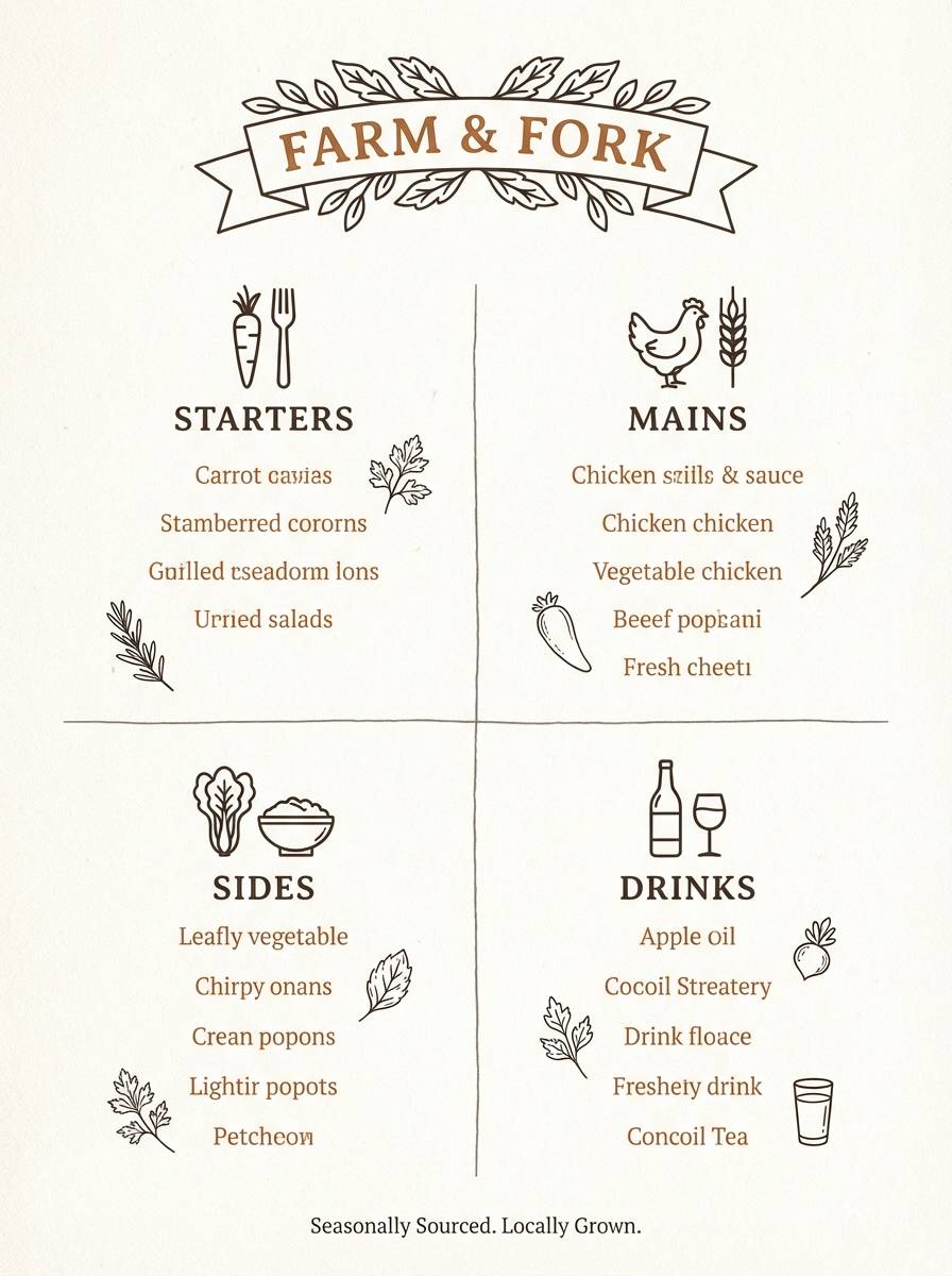 farm menu flyer design