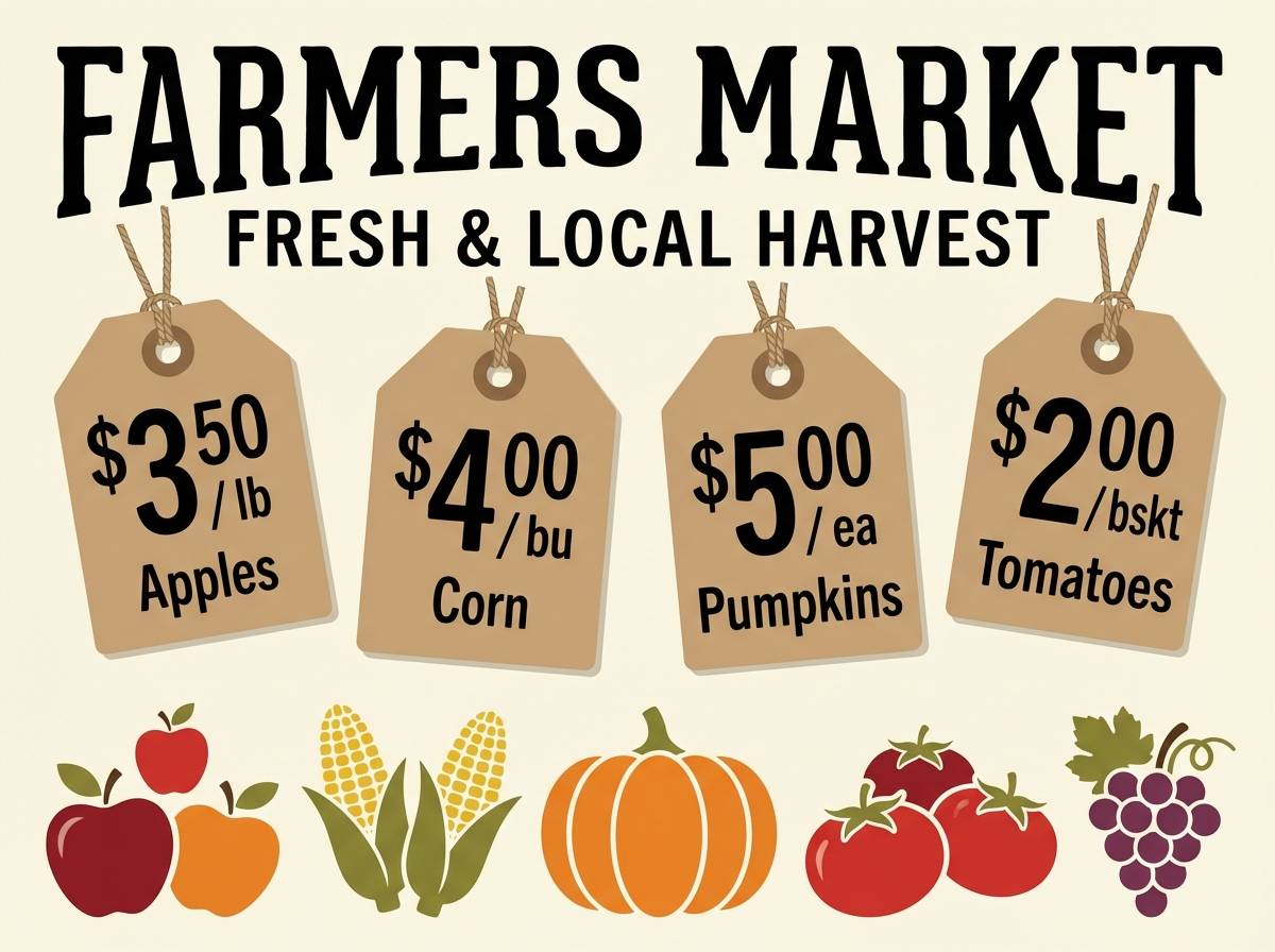 farmers market sign design