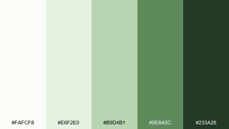fern typography color palette with hex codes