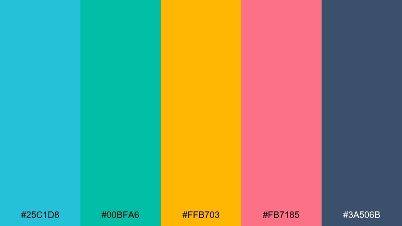 festival boardwalk color palette with hex codes