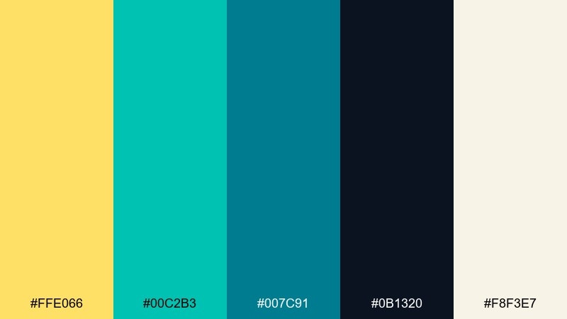 festival surf color palette with hex codes