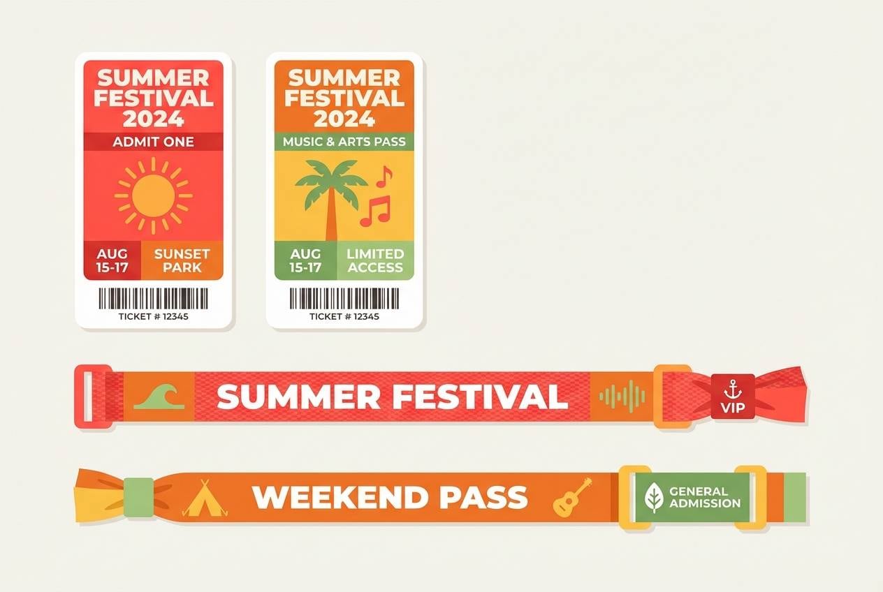 festival tickets wristbands