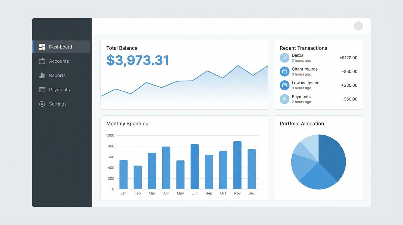 finance dashboard ui mockup
