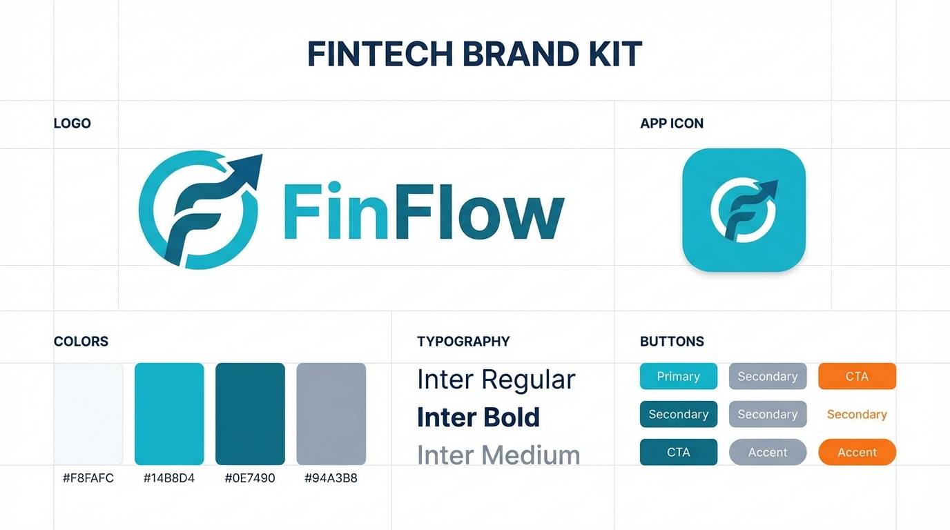 fintech brand kit board