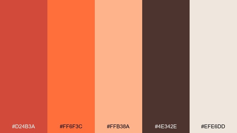 firelight mocha color palette with hex codes