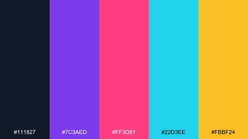 fireworks on velvet color palette with hex codes