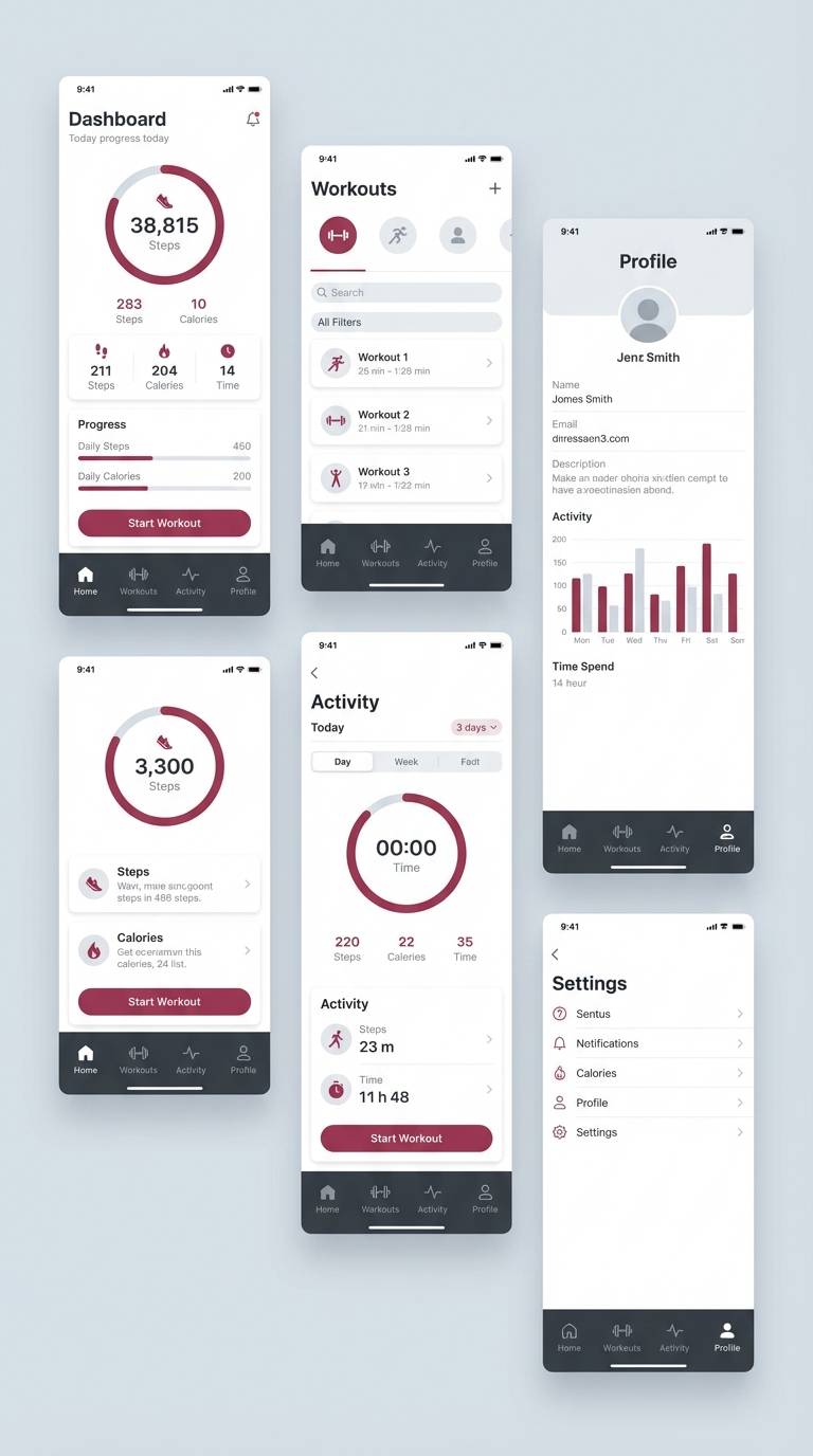 fitness app ui