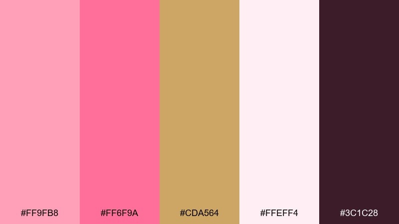 flamingo foil color palette with hex codes