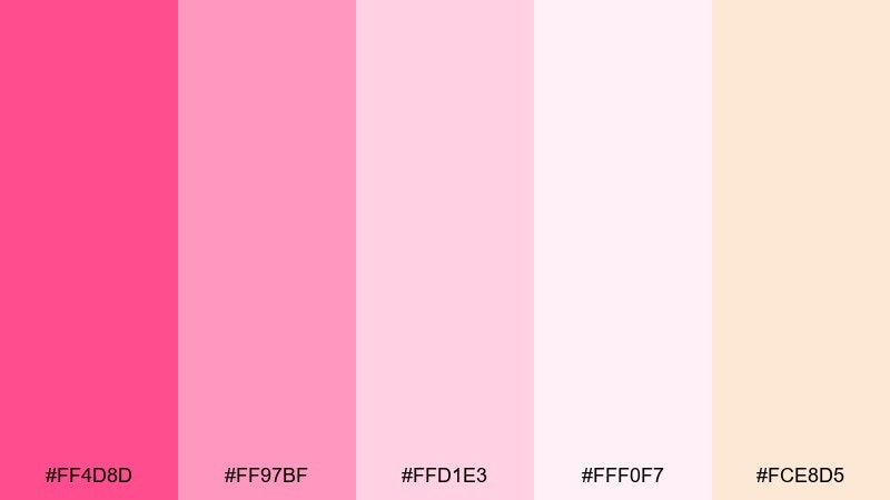 flamingo frost color palette with hex codes