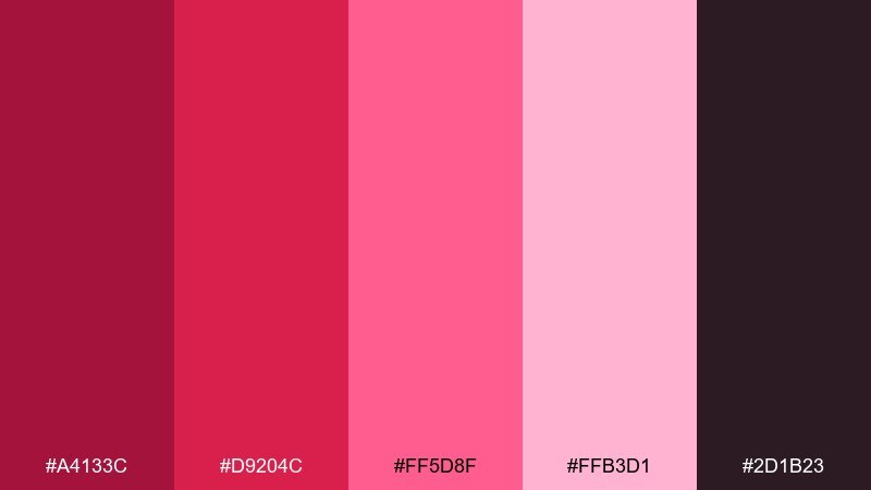 flamingo punch color palette with hex codes