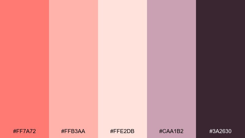 floral aisle romance color palette with hex codes