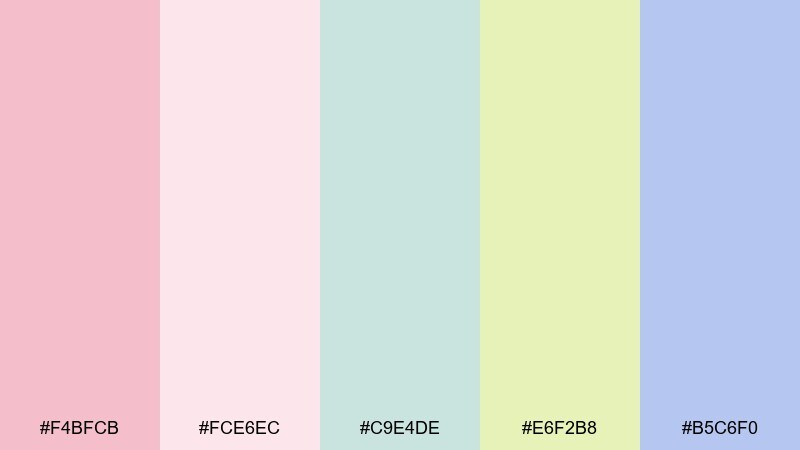 floral watercolor pastels color palette with hex codes