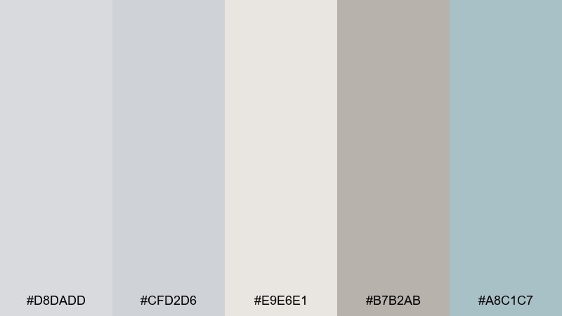 foggy linen color palette with hex codes