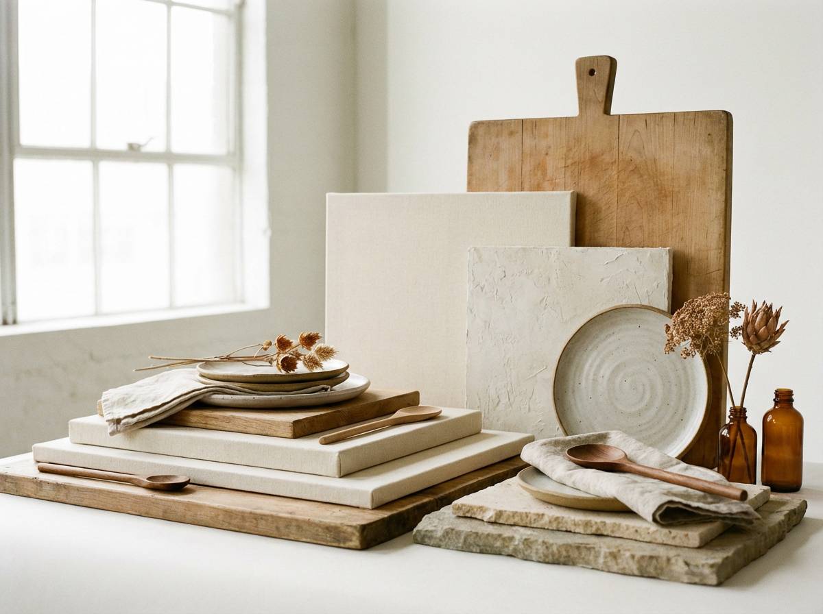 food backdrop in maple tones