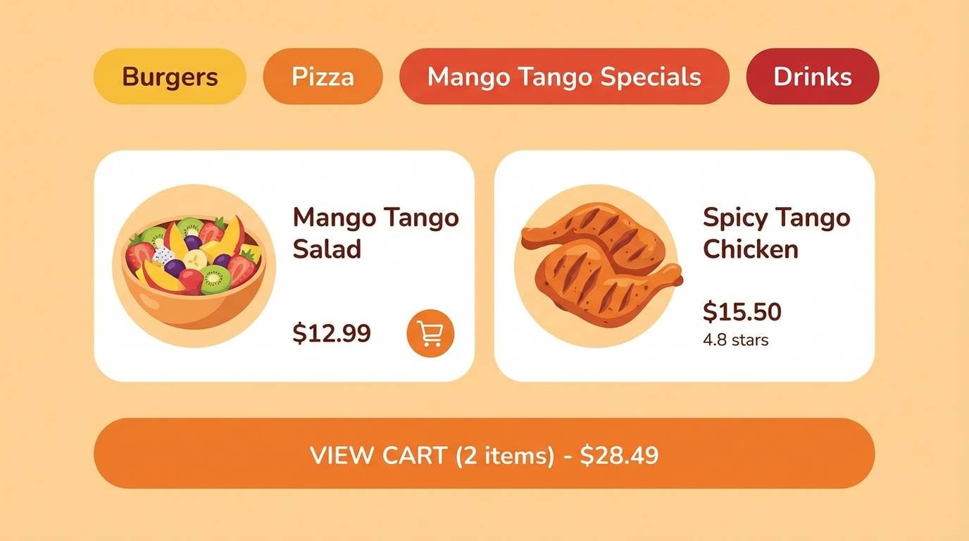 food delivery app ui