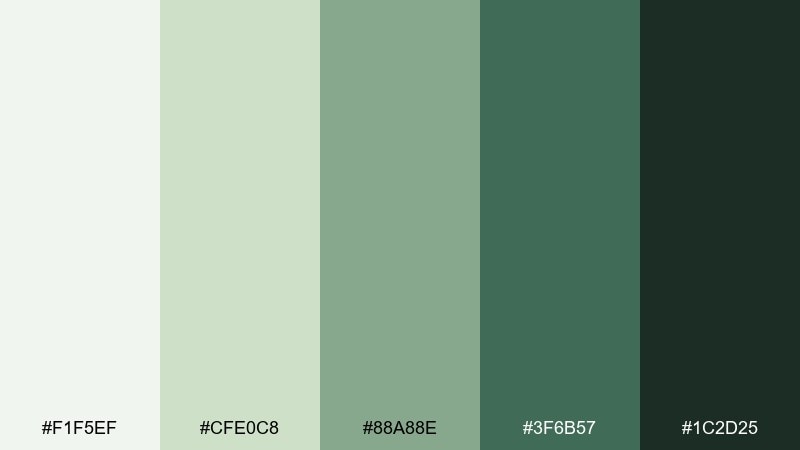 forest bath botanica color palette with hex codes