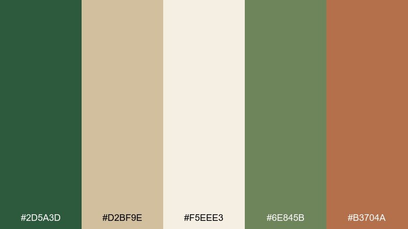 forest biscuit color palette with hex codes