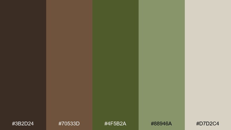 forest clay color palette with hex codes
