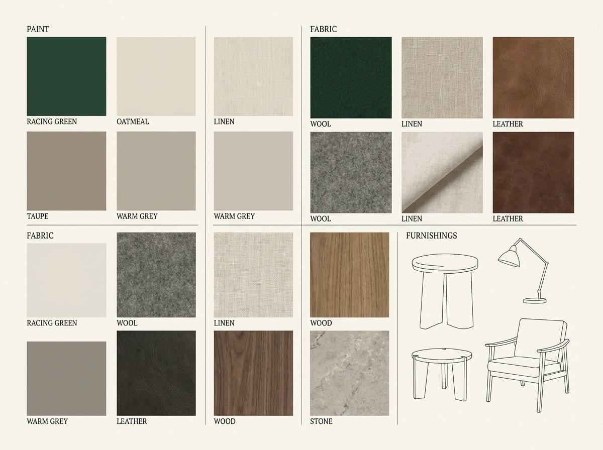 forest cream interior moodboard