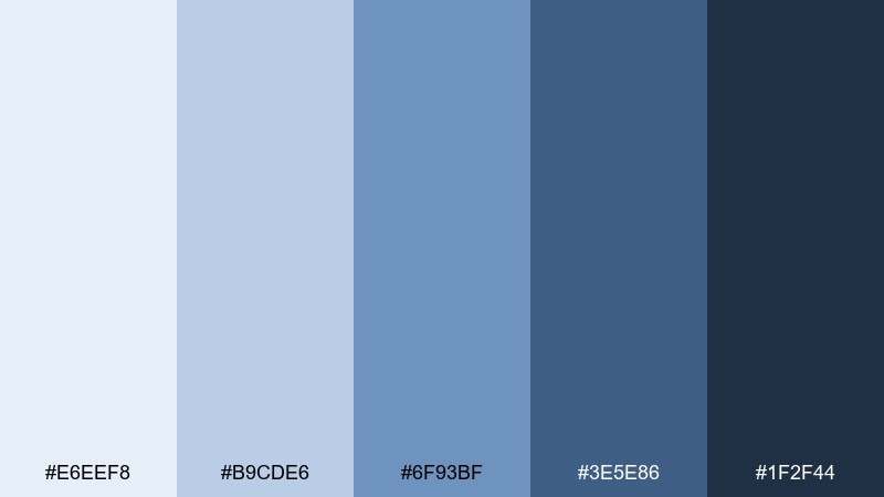 frosted denim color palette with hex codes