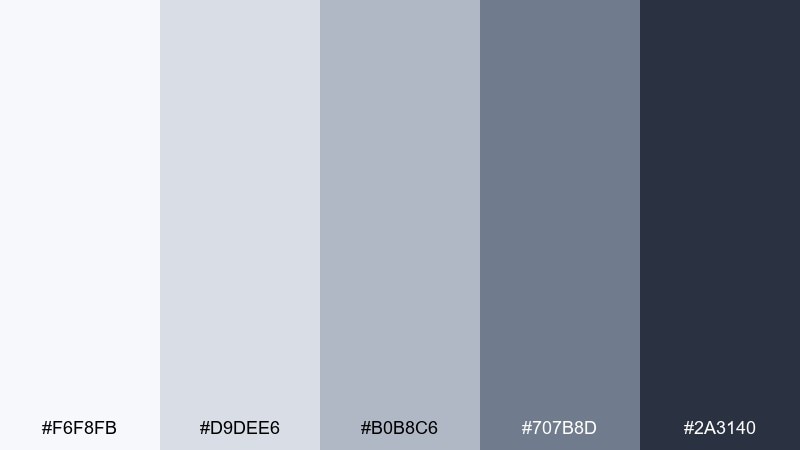 frosted slate color palette with hex codes