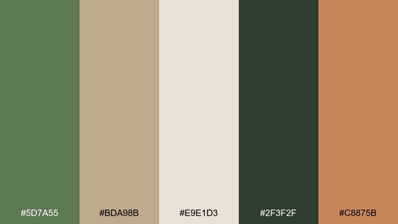 garden mocha color palette with hex codes