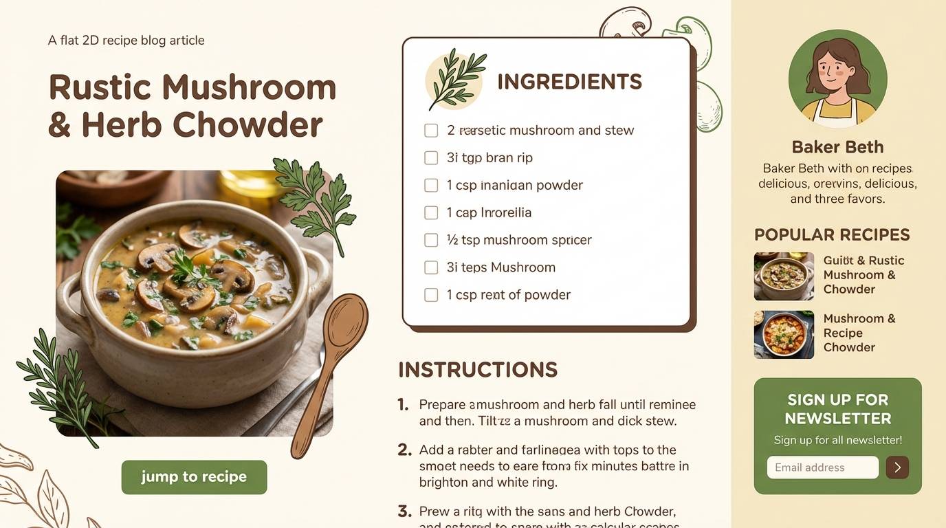 recipe blog ui palette