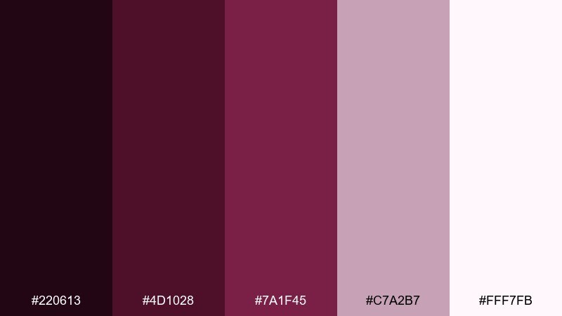 garnet lilac ecommerce color palette with hex codes