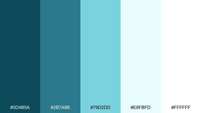 glacier bay color palette with hex codes