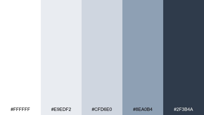 glacier denim color palette with hex codes