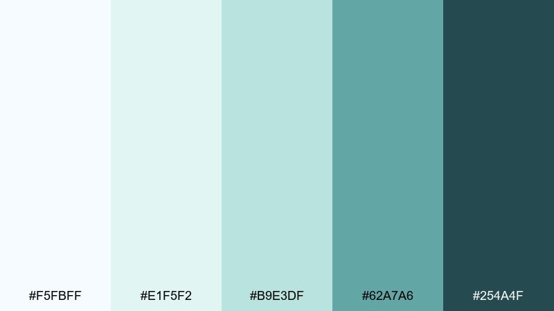 glacier green color palette with hex codes