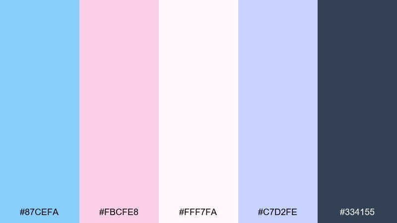 glacier rose color palette with hex codes