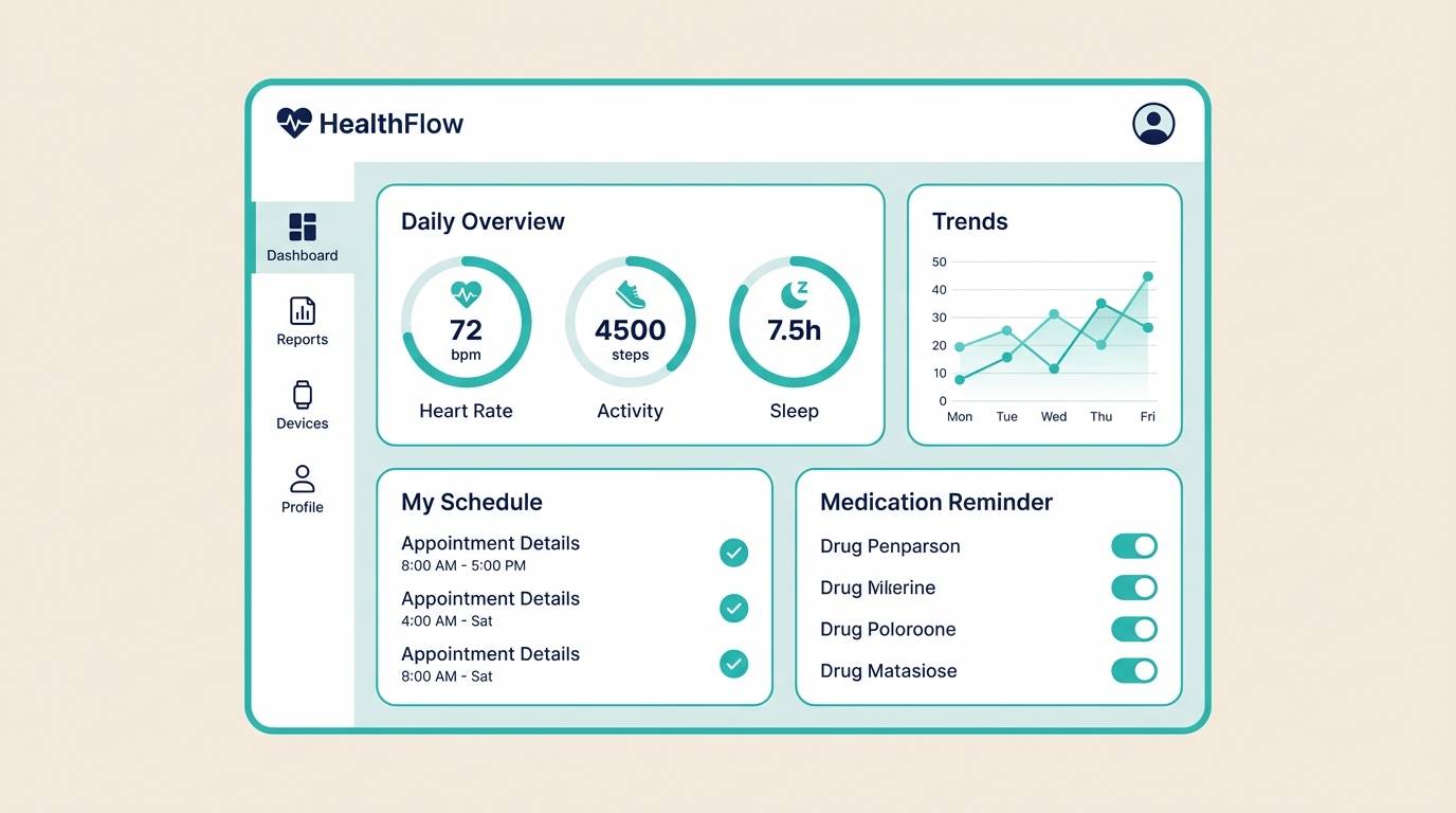 glacier teal dashboard ui