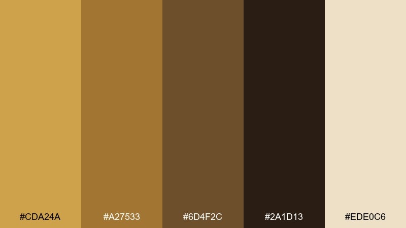 golden bark forest color palette with hex codes